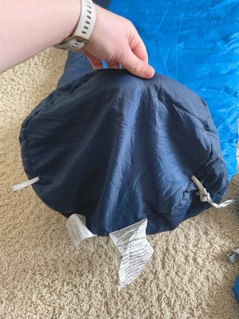 Marmot Trestles 15 Regular Length Sleeping Bag Lightweight Packable Backpacking - Picture 4 of 15
